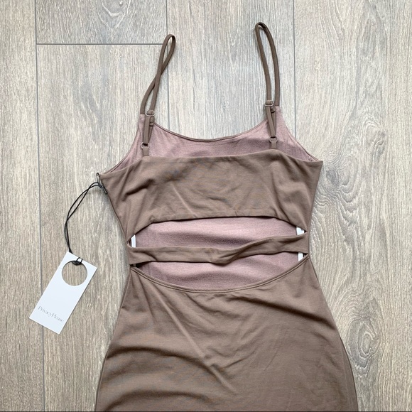 Revolve Privacy Please Elliot Midi Slip Dress Green Cut out Open Back Size Small - Picture 12 of 17